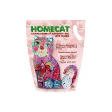 Homecat / Силикагелевый наполнитель Хоумкэт для кошачьего туалета аромат Роза