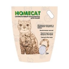 Homecat / Силикагелевый наполнитель Хоумкэт для кошачьего туалета Стандарт без запаха