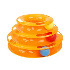 Homecat / Игрушка Хоумкэт для кошек трек пластиковый трехэтажный с мячиками