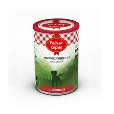 Родные Корма / Консервы Мясное угощение для Щенков с Говядиной (цена за упаковку)