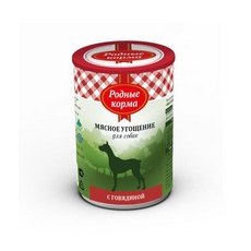 Родные Корма / Консервы Мясное угощение для собак с Говядиной (цена за упаковку)