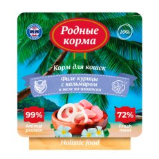 Родные Корма / Влажный корм Филе Курицы с кальмаром в желе для кошек (цена за упаковку)