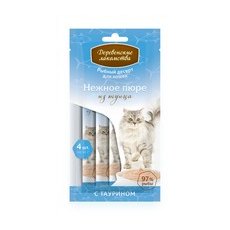 Деревенские лакомства / Рыбный десерт для кошек Нежное пюре из Тунца