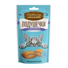 Деревенские лакомства / Подушечки для кошек с пюре из Краба