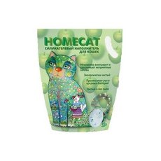 Homecat / Силикагелевый наполнитель Хоумкэт для кошачьего туалета аромат Яблоко