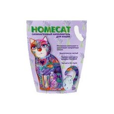 Homecat / Силикагелевый наполнитель Хоумкэт для кошачьего туалета аромат Лаванда