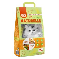 Homecat Naturelle Tofu / Комкующийся растительный наполнитель Хоумкэт для кошачьего туалета Мультифрукт