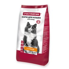 Счастливчик Сухой корм для кошек всех пород с Уткой