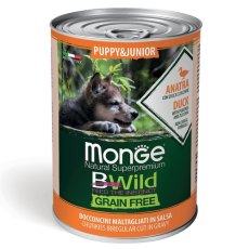 Monge Puppy Junior BWild Grainfree Duck / Консервы Беззерновые Монж для Щенков Утка тыква цукини (цена за упаковку)