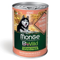 Monge Dog BWild Grainfree Adult Salmon / Консервы Беззерновые Монж для взрослых собак Лосось тыква цукини (цена за упаковку)