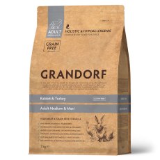 Grandorf Holistic & Hypoallergenic Medium Maxi Rabbit & Turkey / Сухой корм Грандорф Беззерновой для взрослых собак Средних и Крупных пород Кролик Индейка