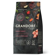 Grandorf Fresh Sterilised Turkey & Sweet Potato / Сухой Беззерновой корм Грандорф для Стерилизованных кошек Индейка батат