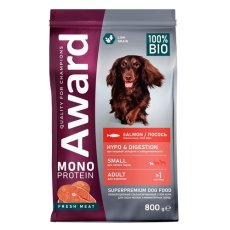 Award Monoprotein / Сухой корм Авард для взрослых собак Мелких и миниатюрных пород из Лосося с добавлением семян льна и алоэ вера
