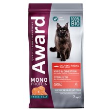 Award Monoprotein / Сухой корм Авард для взрослых Стерилизованных кошек из Лосося с добавлением спаржи и ацеролы