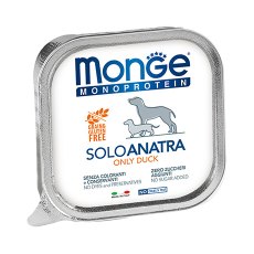 Monge Dog Monoproteico Solo Duck / Влажный корм Паштет Монж Монопротеиновый для взрослых собак Утка (цена за упаковку)