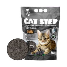 Cat Step Tofu Carbon / Комкующийся растительный наполнитель Кэт Степ для кошачьего туалета с Активированным углем