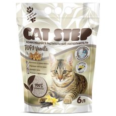 Cat Step Tofu Vanilla / Комкующийся растительный наполнитель Кэт Степ для кошачьего туалета с ароматом Ванили