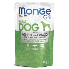 Monge Dog Grill Lamb / Влажный корм Паучи Монж Гриль для взрослых собак Ягненок с Овощами (цена за упаковку)