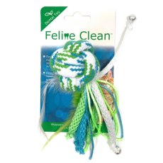 Feline Clean Dental / Игрушка Фелин Клин для кошек Мячик из каната ленты и перьев