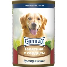 Happy Dog NaturLine / Консервы Хэппи Дог для собак Телятина с Сердцем (цена за упаковку, Россия)