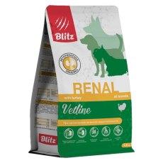Blitz Vetline Renal / Диетический полнорационный сухой корм Блиц для взрослых собак при хронической почечной недостаточности