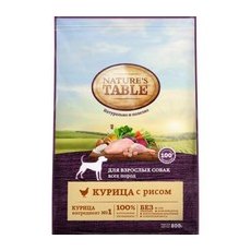 Natures Table / Сухой корм Нейчерс Тейбл для взрослых собак Курица с рисом