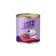 KLATZ! / Влажный корм Клатц для взрослых собак всех пород с Говядиной и печенью (цена за упаковку)