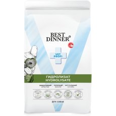 Best Dinner Vet Profi Hydrolysate / Полнорационный диетический сухой корм Бест Диннер для взрослых собак всех пород при Пищевой аллергии и Непереносимости