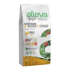 Alleva Holistic Adult Medium Chicken Duck & Aloe vera Ginseng / Сухой корм Аллева для собак Средних пород Курица Утка Алоэ вера Женьшень