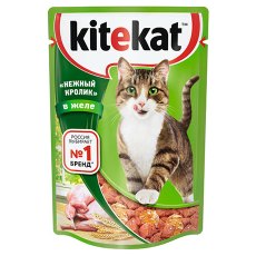 Kitekat / Паучи Китикет для кошек Нежный Кролик в желе (цена за упаковку)