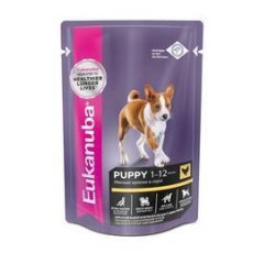 Eukanuba Dog Pouch Puppy Chicken / Влажный корм (Паучи) Эукануба для Щенков с Курицей в соусе (цена за упаковку)