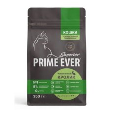 Prime Ever Superior Sensitive / Полнорационный сухой корм Прайм Эвер для кошек с Чувствительным пищеварением Изысканный кролик