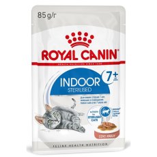 Royal Canin Indoor 7+ Sause / Влажный корм (Консервы-Паучи) Роял Канин Индор для Стерилизованных Пожилых кошек старше 7 лет Живущих в помещении в Соусе (цена за упаковку)