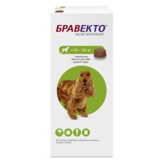 Intervet Bravecto / Жевательная таблетка Бравекто от Блох и Клещей для собак весом 10 - 20 кг 500 мг