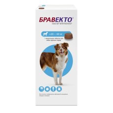 Intervet Bravecto / Жевательная таблетка Бравекто от Блох и Клещей для собак весом 20 - 40 кг 1000 мг