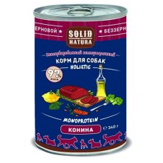 Solid Natura Holistic Monoprotein / Консервы Солид Натура Беззерновые для собак Конина (цена за упаковку)