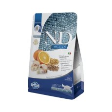 Farmina N&D Ocean Line Adult Condish Spelt Oats Orange Low Grain / Сухой Низкозерновой корм Фармина для взрослых кошек Треска с Пшеницей Овсом и Апельсином