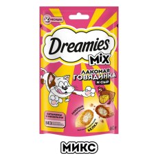 Dreamies Mix / Лакомство Дримис для кошек Подушечки Говядина Сыр