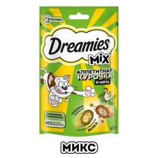 Dreamies Mix / Лакомство Дримис для кошек Подушечки Курица Кошачья мята