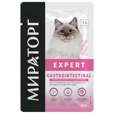 Мираторг Expert Gastrointestinal / Влажный корм Паучи для взрослых кошек всех пород Бережная забота о пищеварении (цена за упаковку)