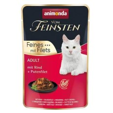 Animonda Vom Feinsten Adult / Паучи Анимонда для кошек Говядина и филе Индейки (цена за упаковку)
