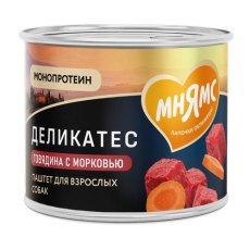 Мнямс Влажный корм Консервы для собак всех пород Бразато по-итальянски Говядина с морковью (цена за упаковку)