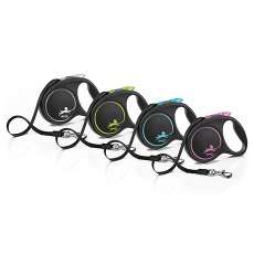 flexi Black Design M tape 5 m, for dogs up to 25 kg / Рулетка флекси для собак весом до 25 кг, лента 5 м