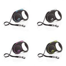 flexi Black Design S tape 5 m, for dogs up to 15 kg / Рулетка флекси для собак весом до 15 кг, лента 5 м