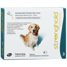 Zoetis Stronghold / Капли Стронгхолд Инсектоакарицидные для собак весом от 20 до 40 кг 12% 240мг
