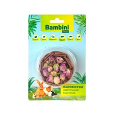 Bambini Pets / Лакомство Бамбини Петс для грызунов и кроликов Корзина с цветками розы