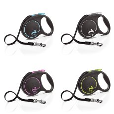 flexi Black Design L tape 5 m, for dogs up to 50 kg / Рулетка флекси для собак весом до 50 кг, лента 5 м