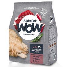 AlphaPet Wow Superpremium / Сухой корм АльфаПет для взрослых собак Крупных пород Говядина сердце