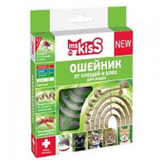 ms KisS / Ошейник Мисс Кисс для кошек Репеллентный От Клещей и Блох 38 см