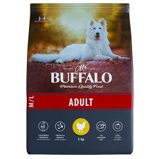 Mr.Buffalo Adult M L / Сухой корм Мистер Бафало для собак Средних и Крупных пород Курица